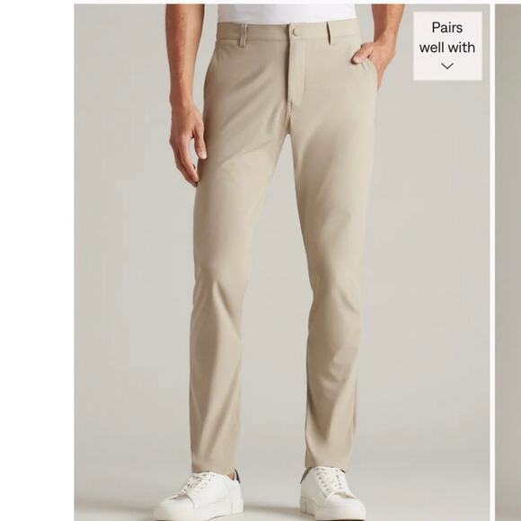 Rhône commuter classic pant khaki tan size 33 inseam 31.5 straight leg stretch - Picture 1 of 10